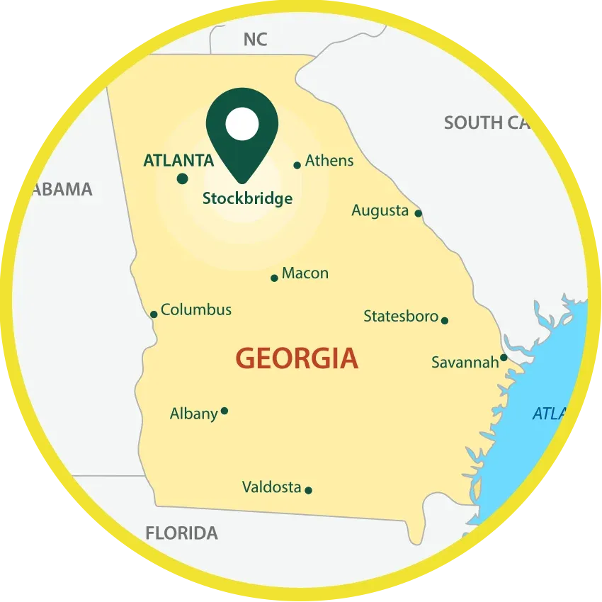 Papa Turf Service Area Map Georgia