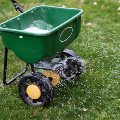 fertilizing lawn